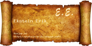 Ekstein Erik névjegykártya